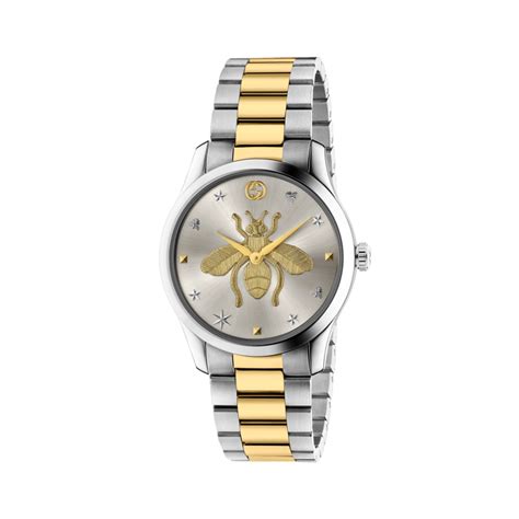 gucci two tone watch womens|Gucci g timeless bee watch.